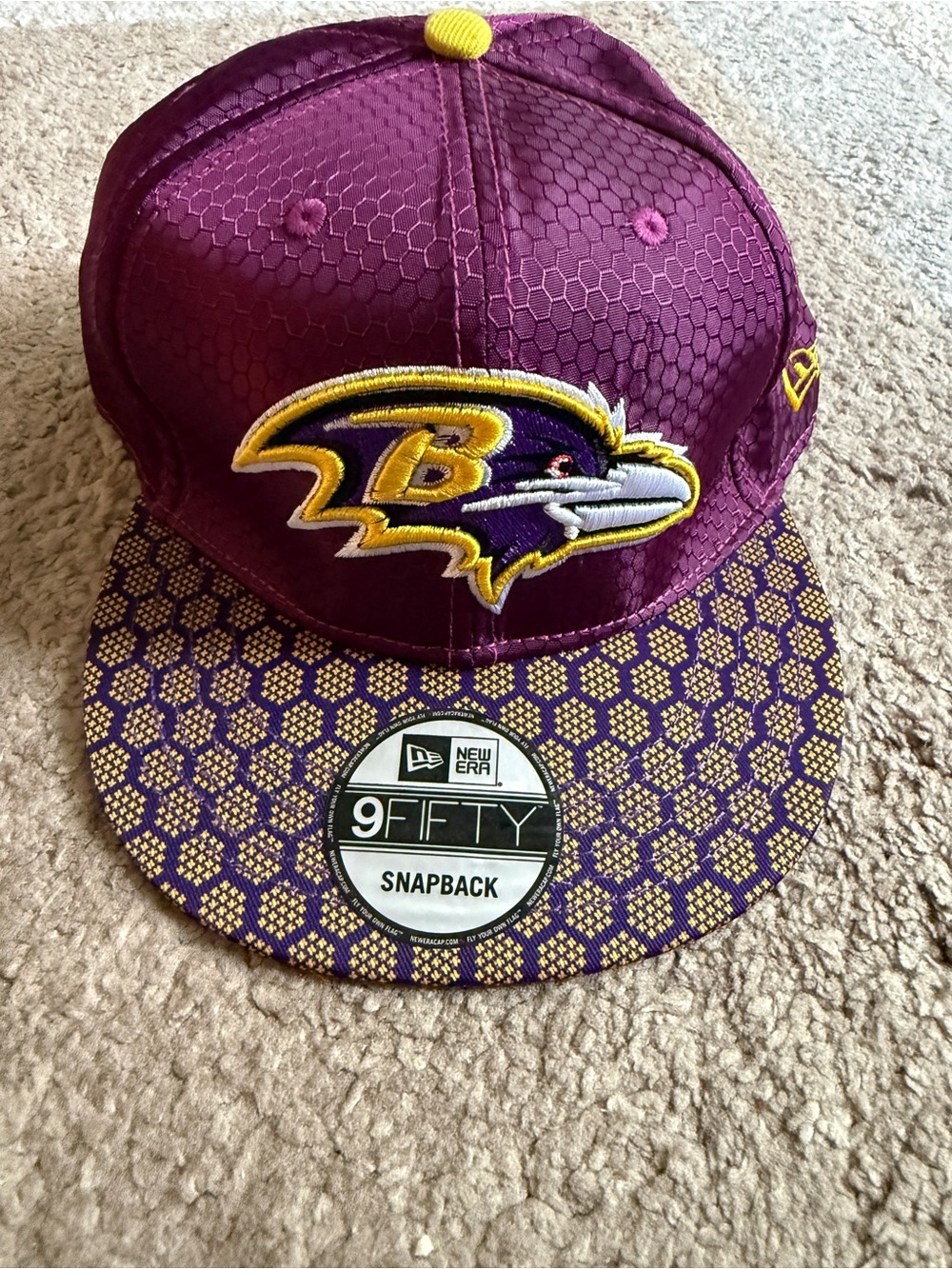 New Era Mens Baltimore Ravens Purple & Yellow Snapback Cap